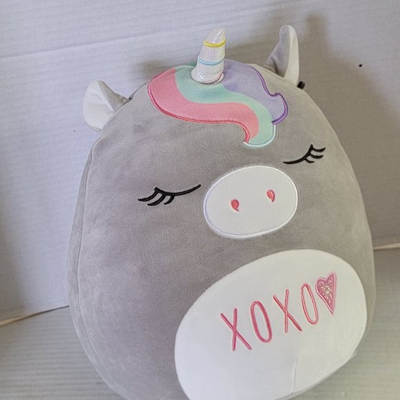 Kellytoy Toys Squishmallow Plush Stuffed Gray Unicorn Sleeping